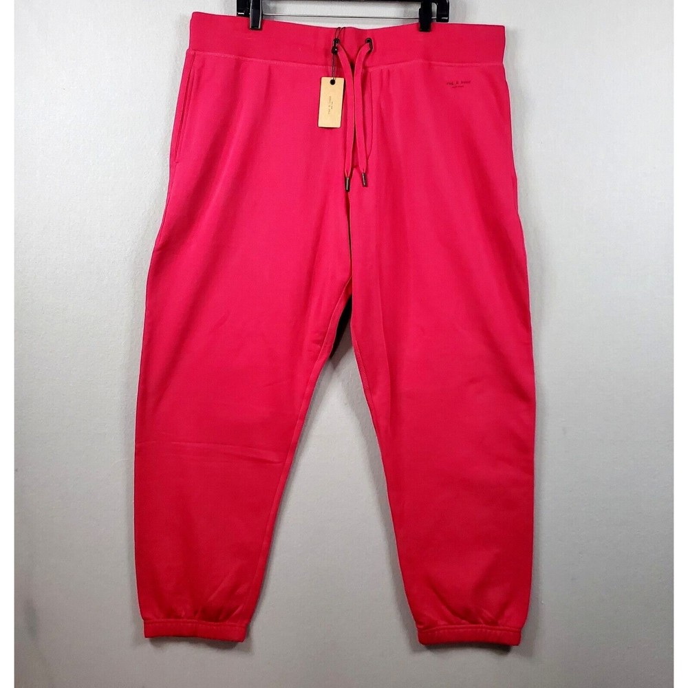 Rag & Bone Icon Men Jogger Sweatpants Sz 2XL Organic Cotton Persian Red $195 NWT